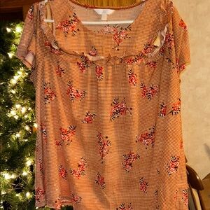 Elegant Floral Sleeveless Blouse - Brown